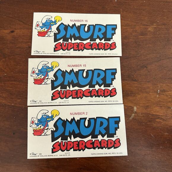 Lot of 12 Topps 1982 Smurfs Super Cards Vintage Ephemera - Picture 3 of 9